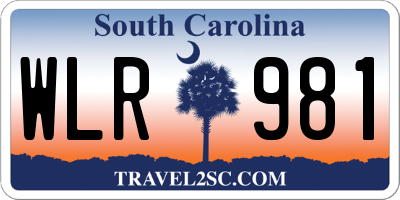 SC license plate WLR981