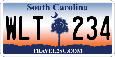 SC license plate WLT234