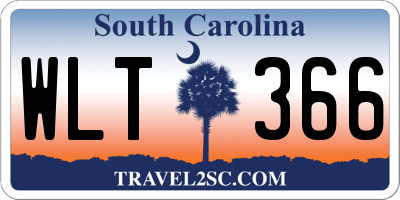 SC license plate WLT366