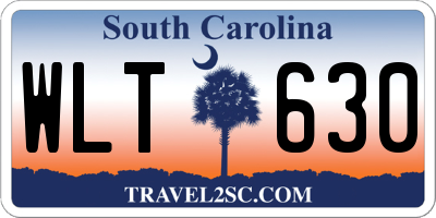 SC license plate WLT630
