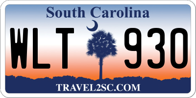 SC license plate WLT930