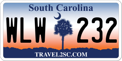 SC license plate WLW232