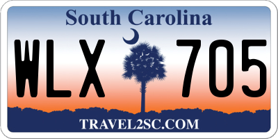 SC license plate WLX705
