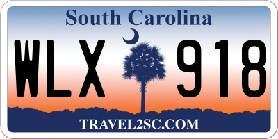 SC license plate WLX918
