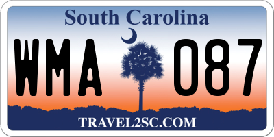 SC license plate WMA087