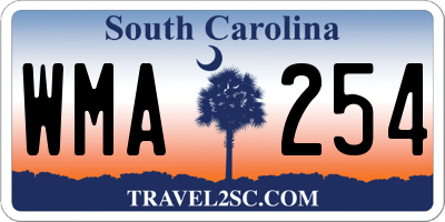 SC license plate WMA254