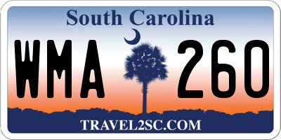 SC license plate WMA260