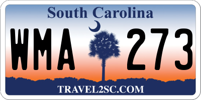 SC license plate WMA273