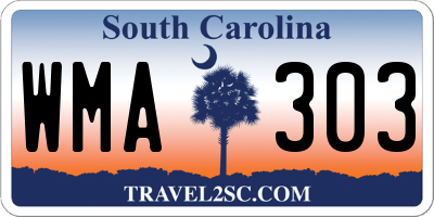 SC license plate WMA303