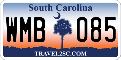 SC license plate WMB085