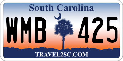SC license plate WMB425
