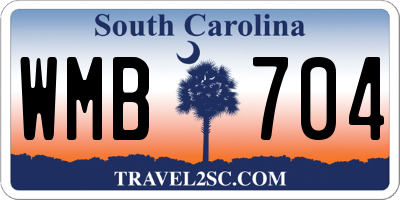 SC license plate WMB704