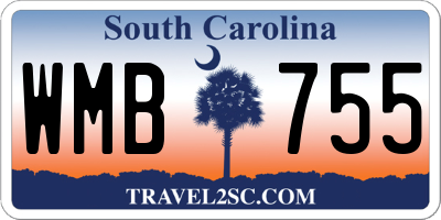 SC license plate WMB755