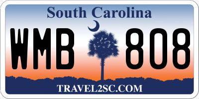 SC license plate WMB808