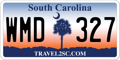 SC license plate WMD327