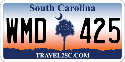 SC license plate WMD425