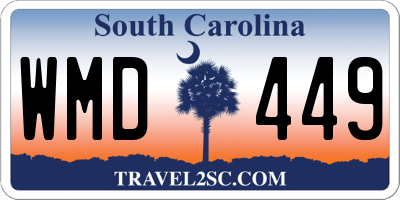 SC license plate WMD449