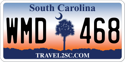 SC license plate WMD468
