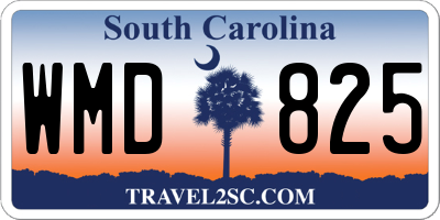 SC license plate WMD825