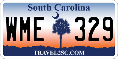 SC license plate WME329