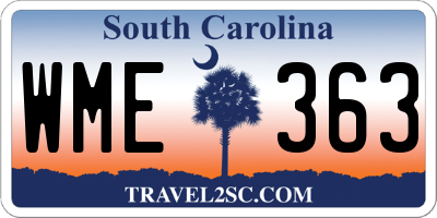 SC license plate WME363