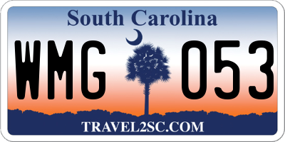 SC license plate WMG053