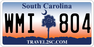 SC license plate WMI804
