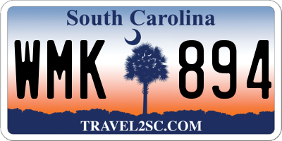 SC license plate WMK894