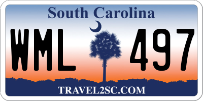 SC license plate WML497