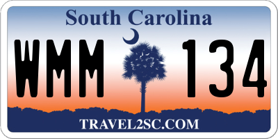 SC license plate WMM134