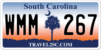 SC license plate WMM267