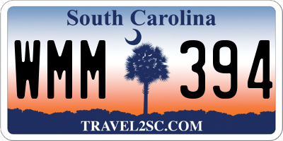 SC license plate WMM394