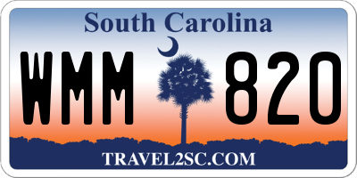 SC license plate WMM820