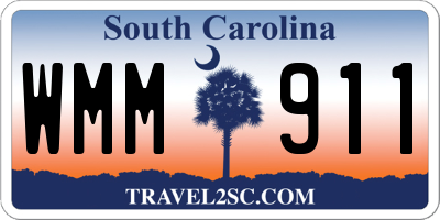 SC license plate WMM911