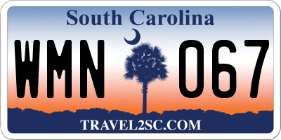 SC license plate WMN067