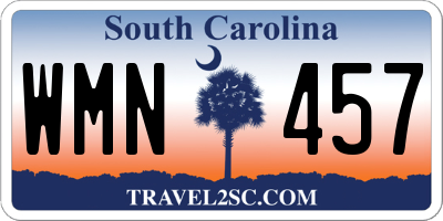 SC license plate WMN457