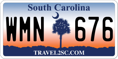 SC license plate WMN676