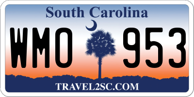 SC license plate WMO953