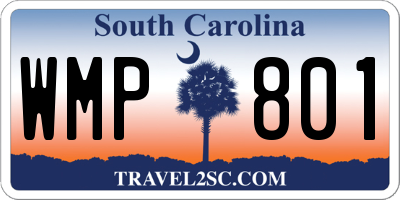 SC license plate WMP801