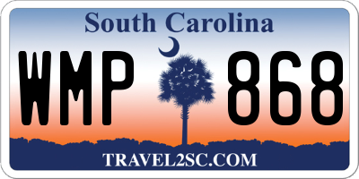 SC license plate WMP868