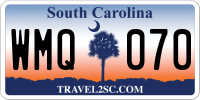 SC license plate WMQ070