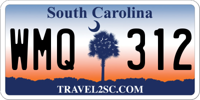 SC license plate WMQ312