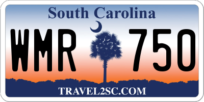 SC license plate WMR750