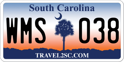 SC license plate WMS038