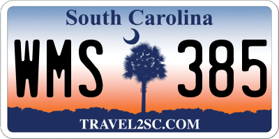SC license plate WMS385