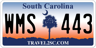 SC license plate WMS443