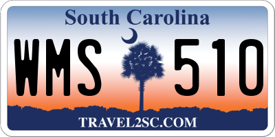 SC license plate WMS510