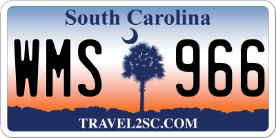 SC license plate WMS966