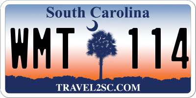 SC license plate WMT114