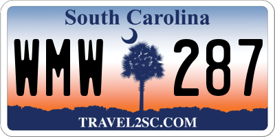 SC license plate WMW287